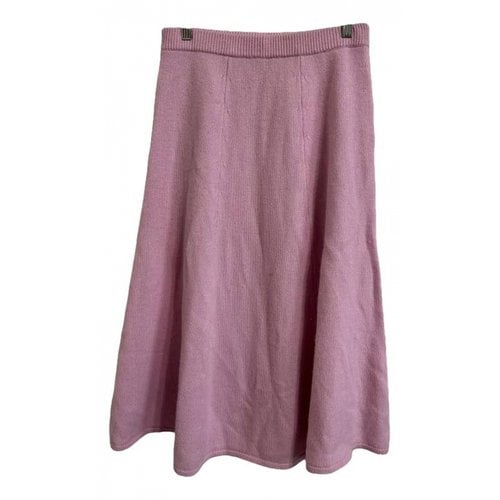 Pre-owned Loveshackfancy Cashmere Mid-length Skirt In Pink