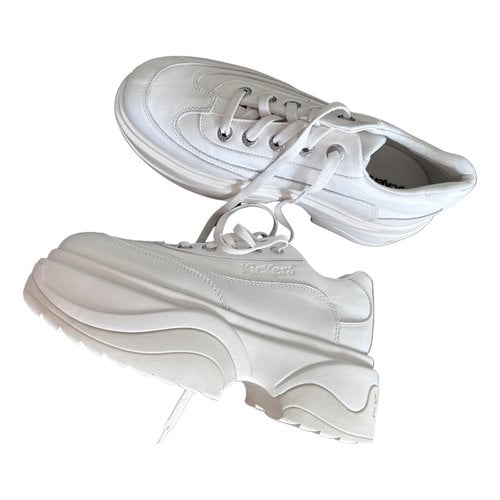 Pre-owned Kickers Vegan Leather Trainers In White