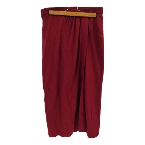 Pre-owned Kenzo Wool Maxi Skirt In Red