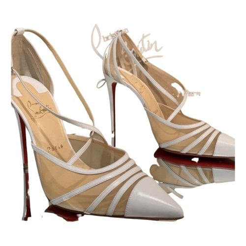 Pre-owned Christian Louboutin Leather Heels In White