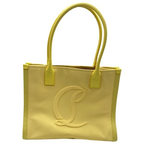 Pre-owned Christian Louboutin Cloth Tote In Yellow
