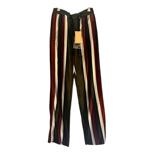 Pre-owned Burberry Silk Straight Pants In Multicolour