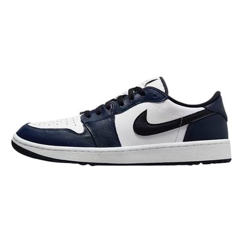 Pre-owned Jordan 1 Leather Low Trainers In Blue