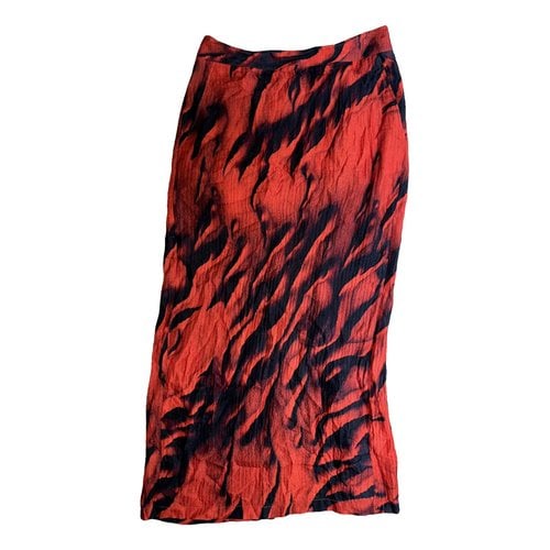 Pre-owned Helmut Lang Maxi Skirt In Red