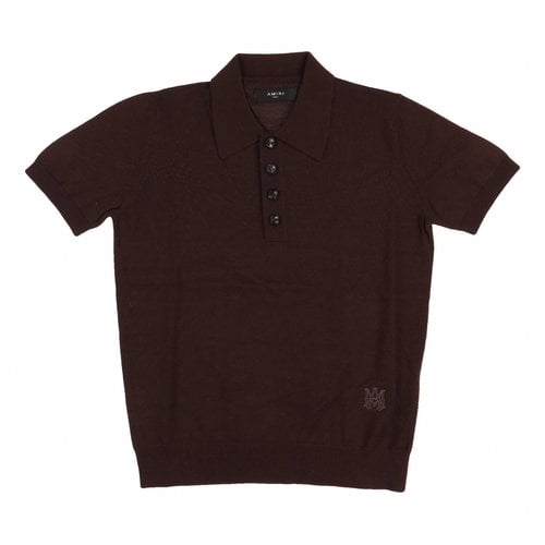 Pre-owned Amiri Silk Polo Shirt In Brown