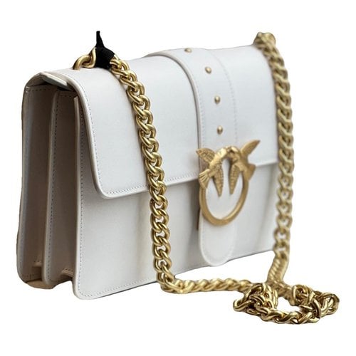 Pre-owned Pinko Love Bag Leather Crossbody Bag In White