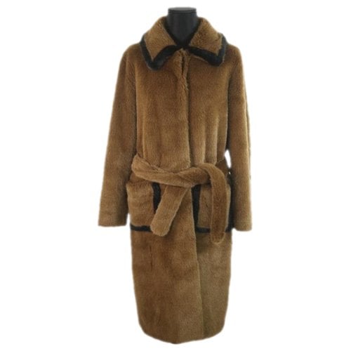 Pre-owned Sandro Faux Fur Coat In Brown