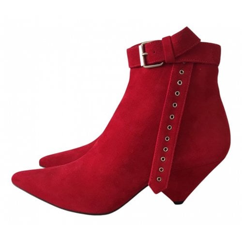 Pre-owned Iro Leather Ankle Boots In Red