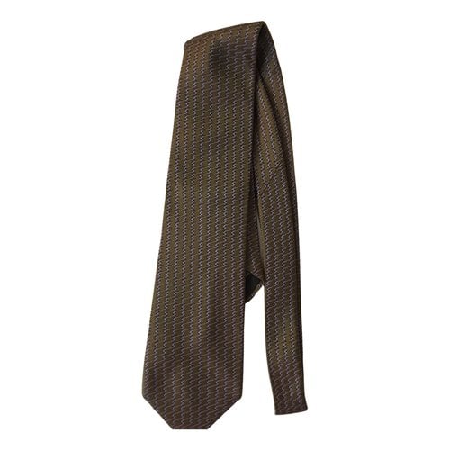 Pre-owned Lancel Silk Tie In Brown