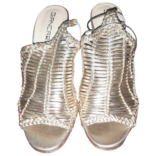 Pre-owned Giancarlo Paoli Leather Sandal In Gold