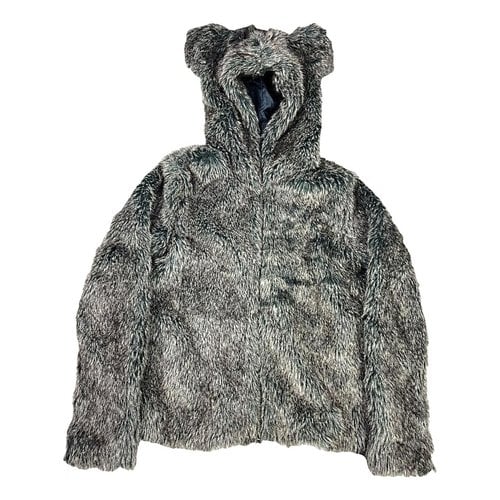 Pre-owned Issey Miyake Faux Fur Jacket In Grey