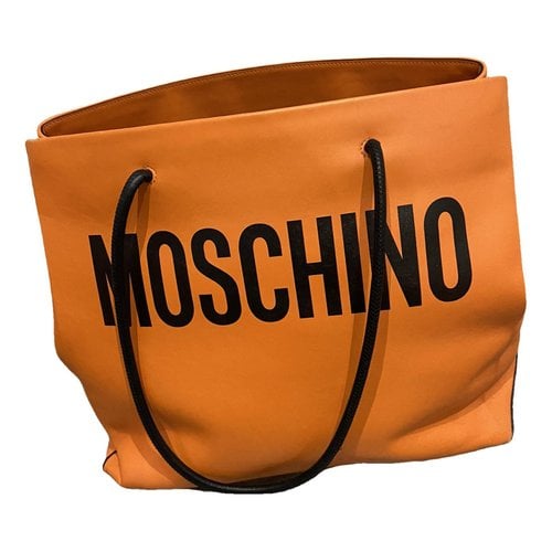 Pre-owned Moschino Leather Handbag In Orange