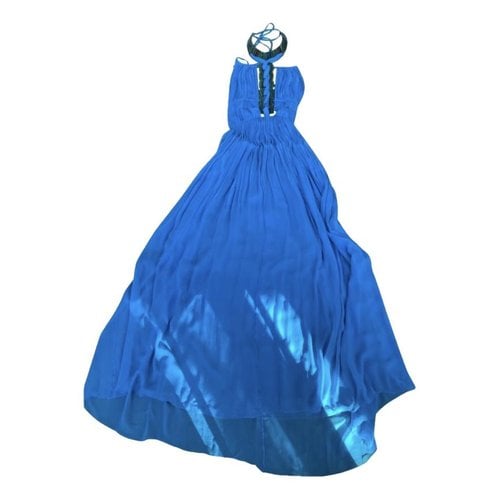 Pre-owned Alberta Ferretti Silk Maxi Dress In Blue