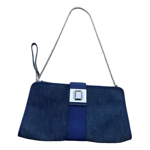 Pre-owned Azzaro Clutch Bag In Blue