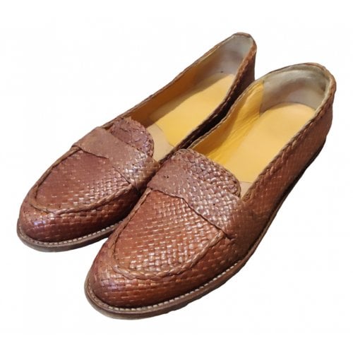 Pre-owned Ludwig Reiter Leather Flats In Brown