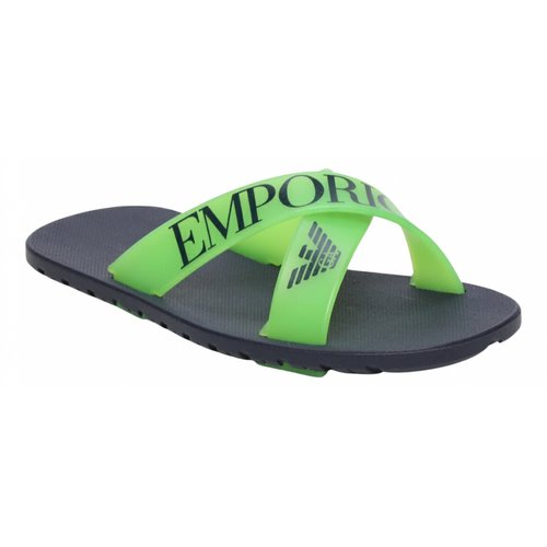 Pre-owned Emporio Armani Flip Flops In Green