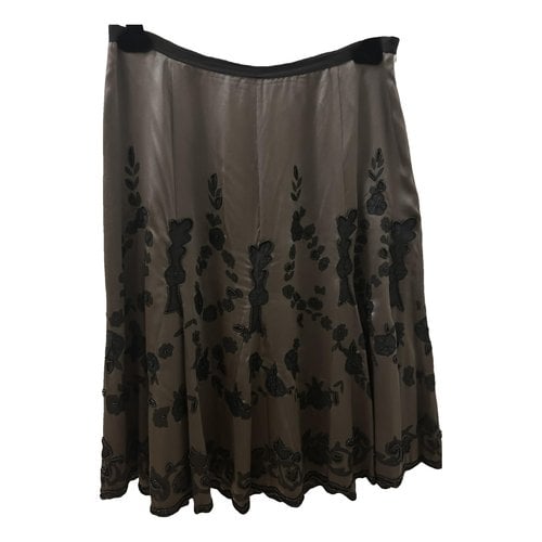 Pre-owned Essentiel Antwerp Silk Mid-length Skirt In Brown