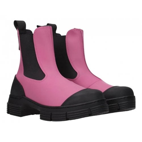 Pre-owned Ganni Boots In Pink