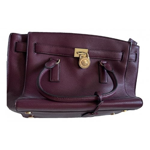 Pre-owned Michael Kors Sutton Leather Bag In Burgundy
