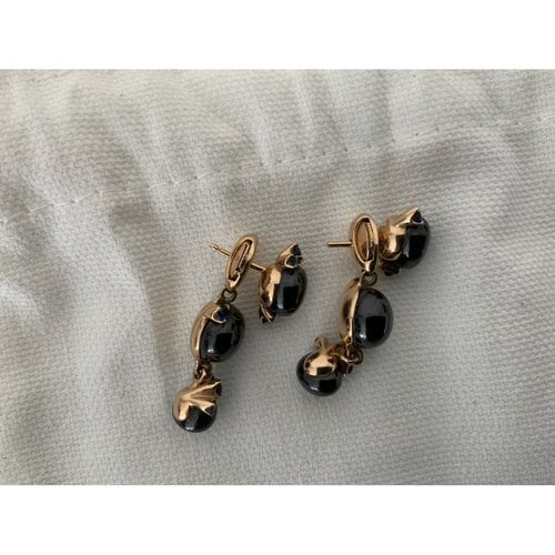 Pre-owned Pomellato Capri Pink Gold Earrings In Black