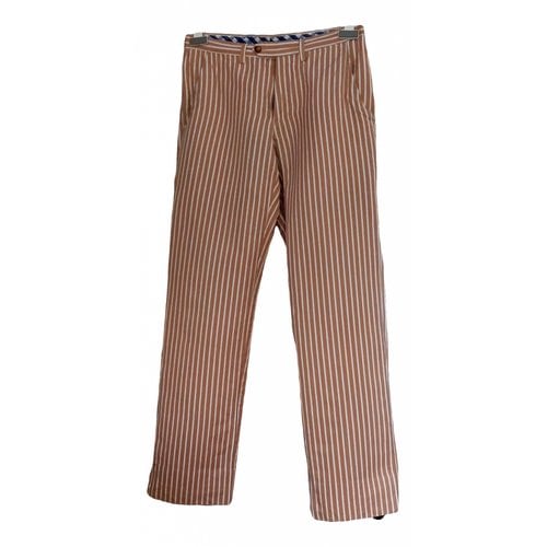 Pre-owned Etro Linen Trousers In Beige
