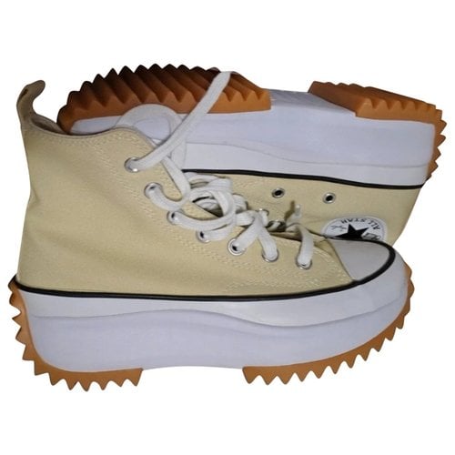 Pre-owned Converse Cloth Trainers In Yellow