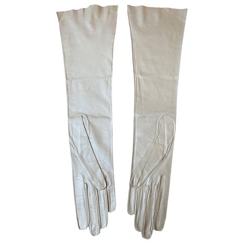 Pre-owned Dior Leather Long Gloves In Other