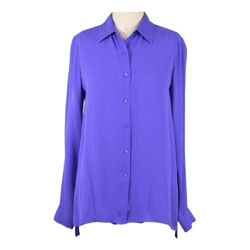 Pre-owned Theory Silk Blouse In Purple