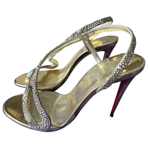 Pre-owned Christian Louboutin Leather Sandal In Gold