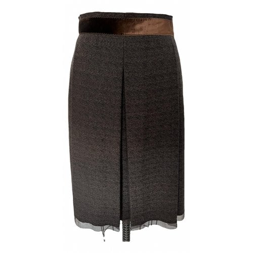 Pre-owned Elie Tahari Wool Mid-length Skirt In Brown