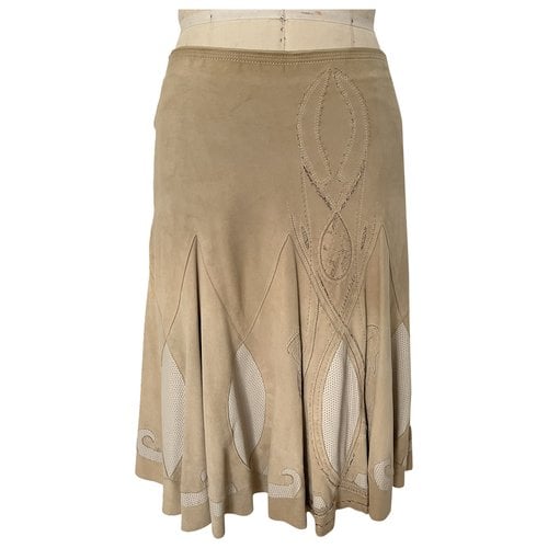 Pre-owned Elie Tahari Mid-length Skirt In Ecru
