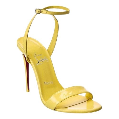 Pre-owned Christian Louboutin Patent Leather Sandal In Yellow