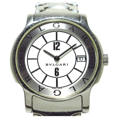 Pre-owned Bvlgari Solotempo Watch In Silver