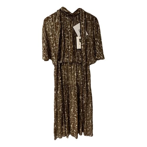 Pre-owned Celine Silk Mid-length Dress In Brown