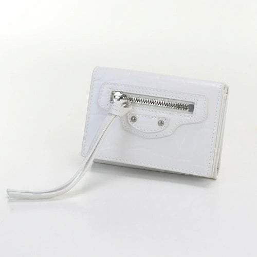 Pre-owned Balenciaga Leather Wallet In White