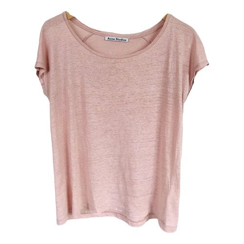 Pre-owned Acne Studios Linen T-shirt In Pink