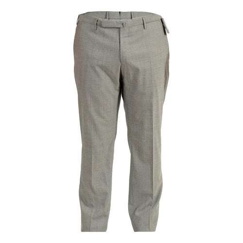 Pre-owned Incotex Wool Trousers In Grey