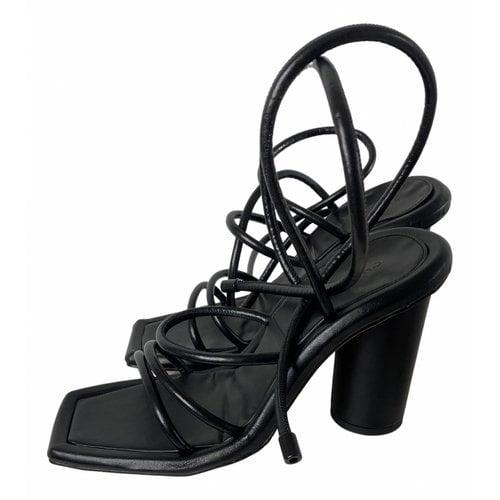 Pre-owned Ioana Ciolacu Vegan Leather Heels In Black