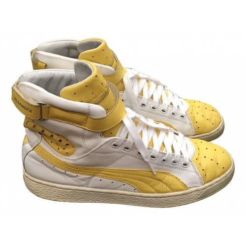 Pre-owned Jil Sander Leather High Trainers In Yellow