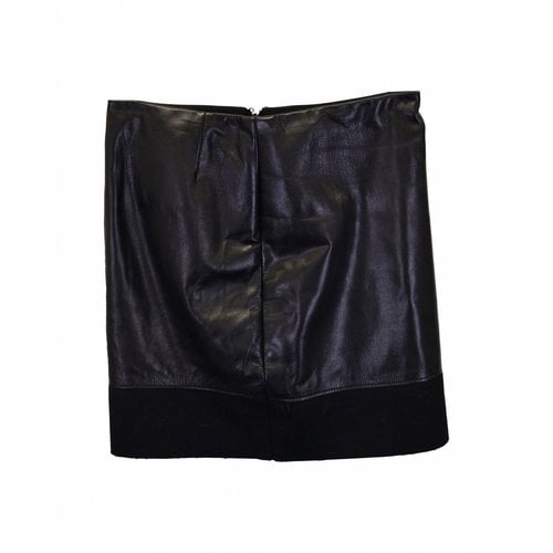 Pre-owned Jil Sander Leather Skirt In Black