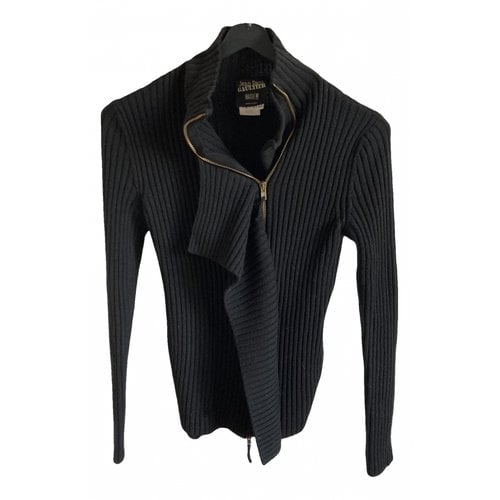 Pre-owned Jean Paul Gaultier Wool Cardi Coat In Black