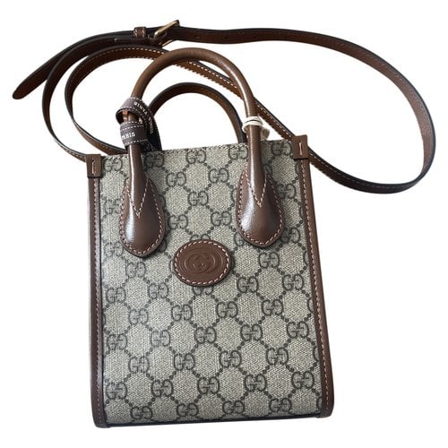 Pre-owned Gucci Interlocking Leather Crossbody Bag In Brown