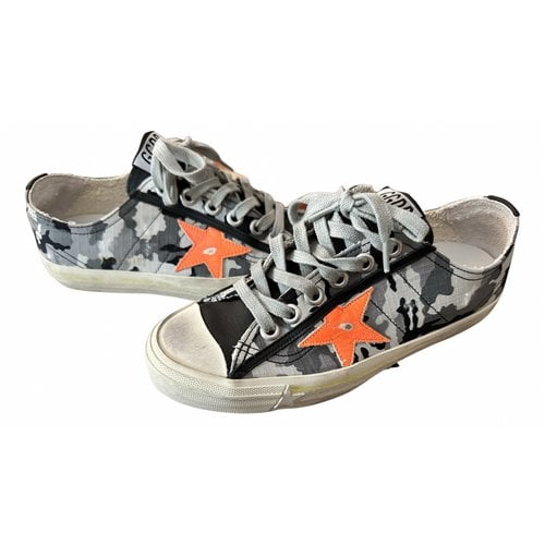 Pre-owned Golden Goose Cloth Lace Ups In Grey