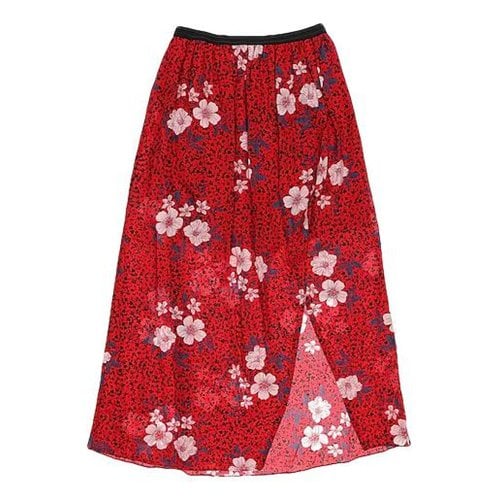 Pre-owned Zadig & Voltaire Spring Summer 2020 Silk Mid-length Skirt In Red