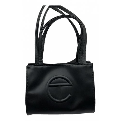 Pre-owned Telfar Small Shopping Bag Vegan Leather Travel Bag In Black