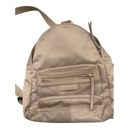 Pre-owned Longchamp Backpack In Beige