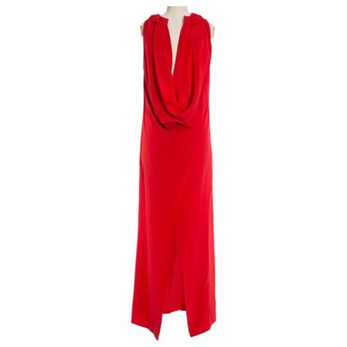 Pre-owned Ferragamo Silk Maxi Dress In Red