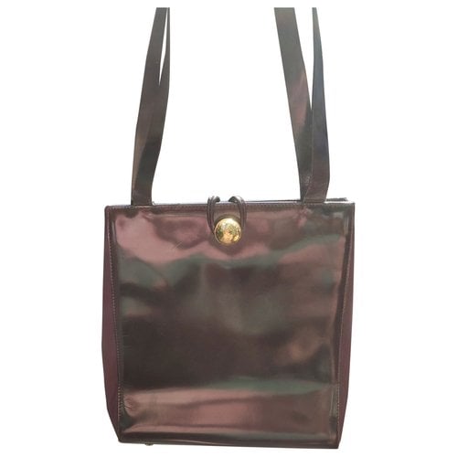 Pre-owned Celine Patent Leather Handbag In Purple