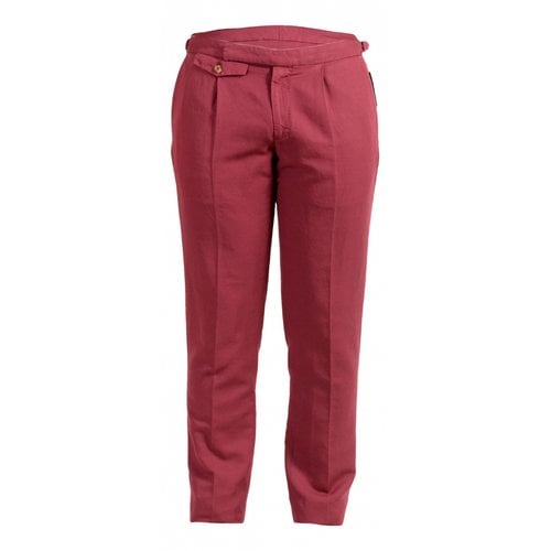 Pre-owned Incotex Linen Trousers In Purple