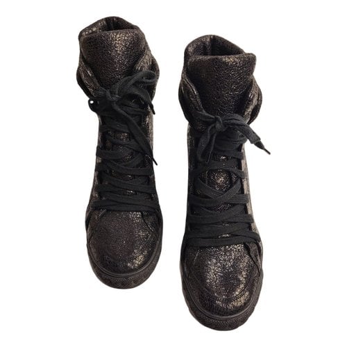Pre-owned Casadei Leather Trainers In Black